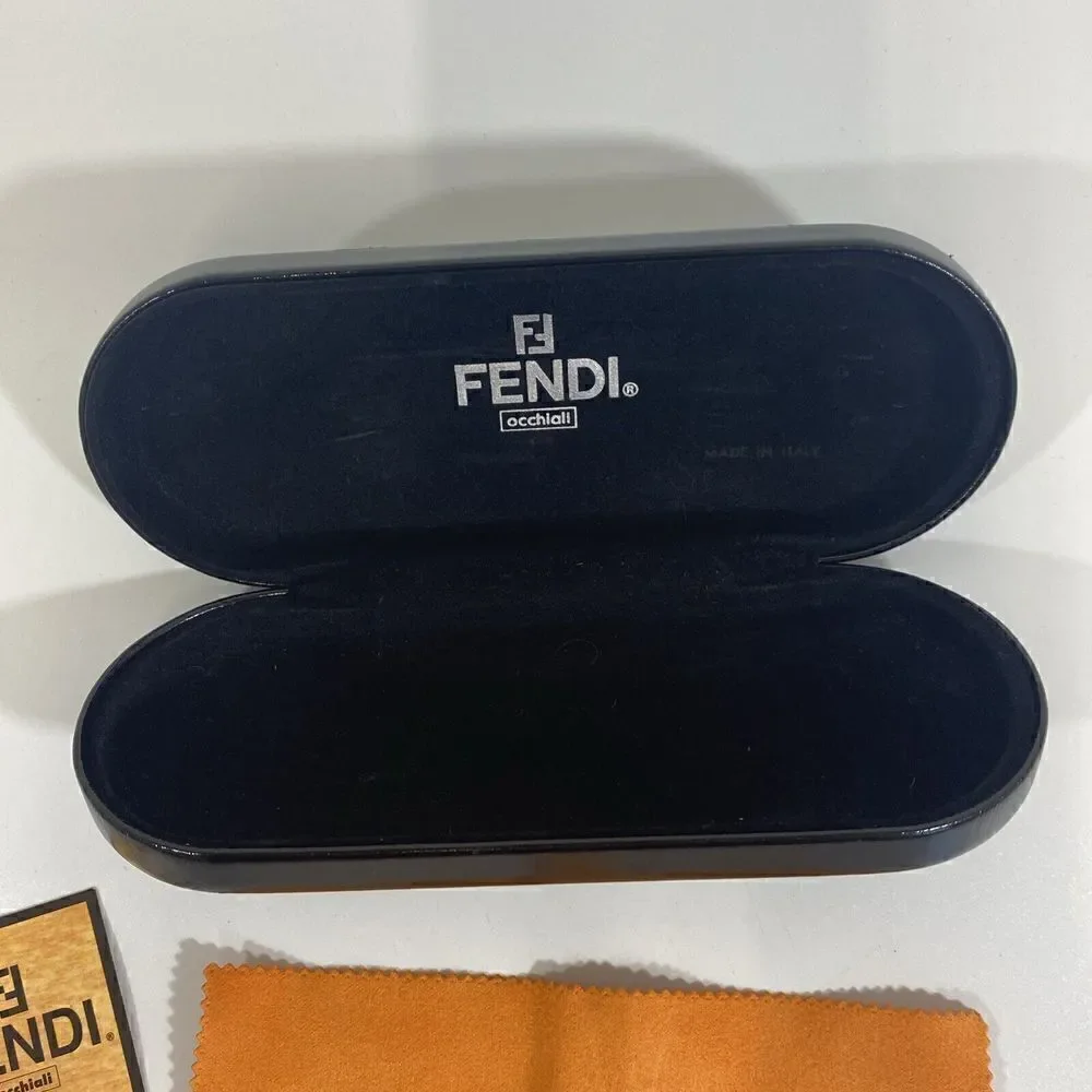 Fendi Sunglasses Case Hard shell Black With Cloth Authentic READ